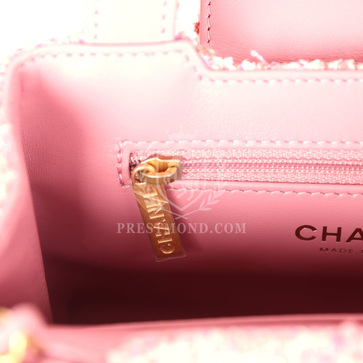 Chanel Small Kelly Shopper Pink Tweed Brushed Gold Hardware — изображение 10
