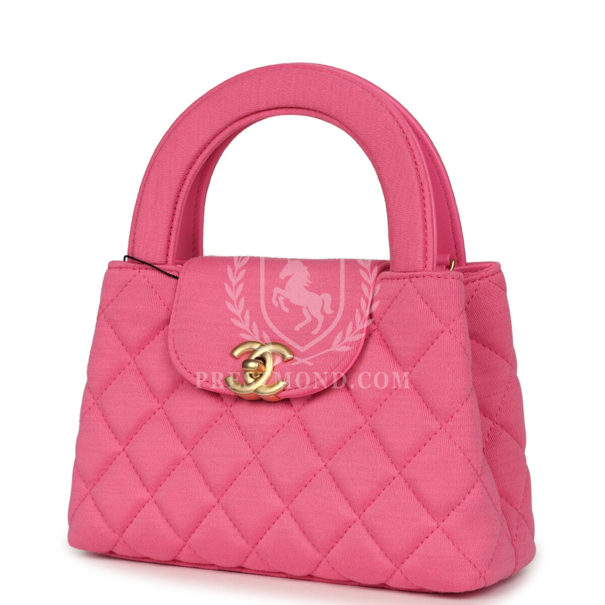 Chanel Small Kelly Shopper Dark Pink Jersey Brushed Gold Hardware — изображение 5