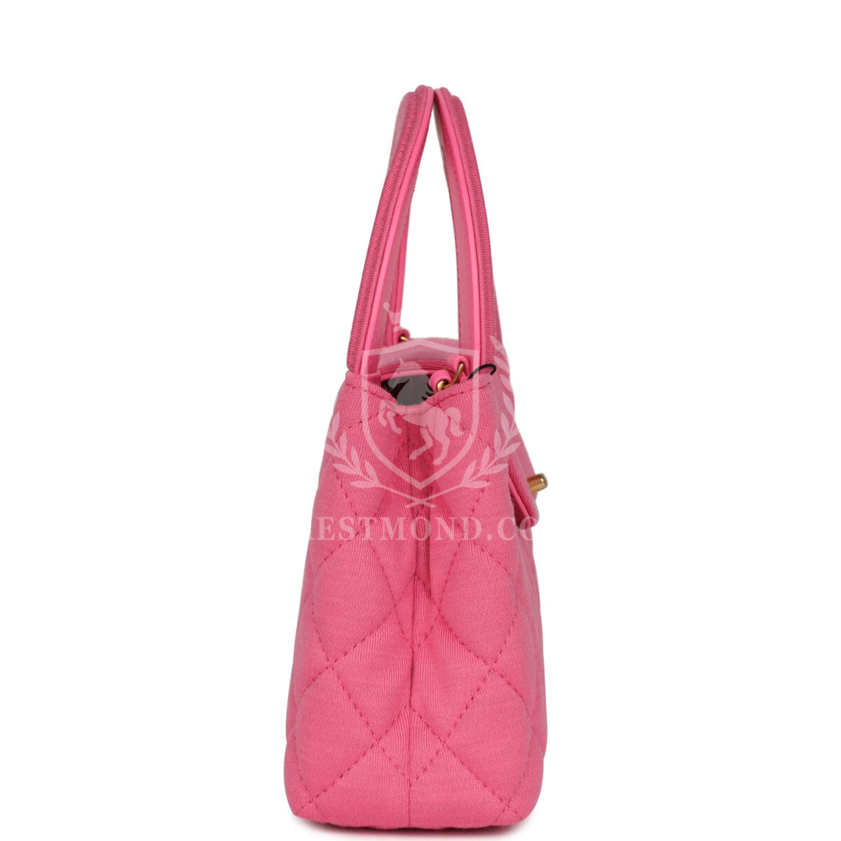 Chanel Small Kelly Shopper Dark Pink Jersey Brushed Gold Hardware — изображение 3