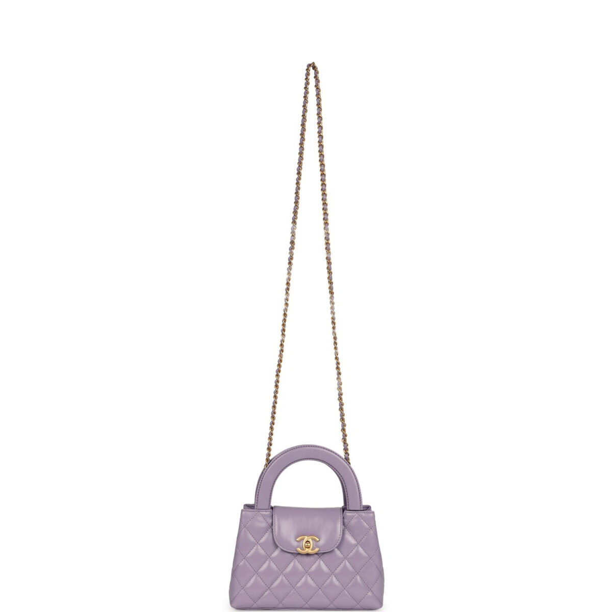Chanel Small Kelly Shopper Light Purple Shiny Aged Calfskin Brushed Gold Hardware — изображение 7