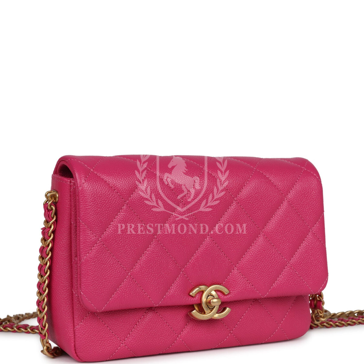 Chanel Small Melody Flap Bag Dark Pink Caviar Aged Gold Hardware — изображение 2