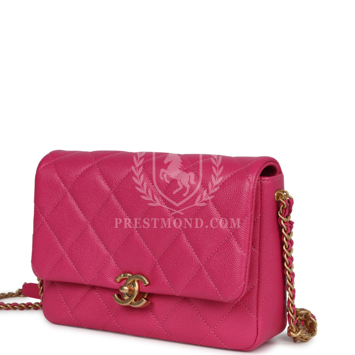 Chanel Small Melody Flap Bag Dark Pink Caviar Aged Gold Hardware — изображение 5