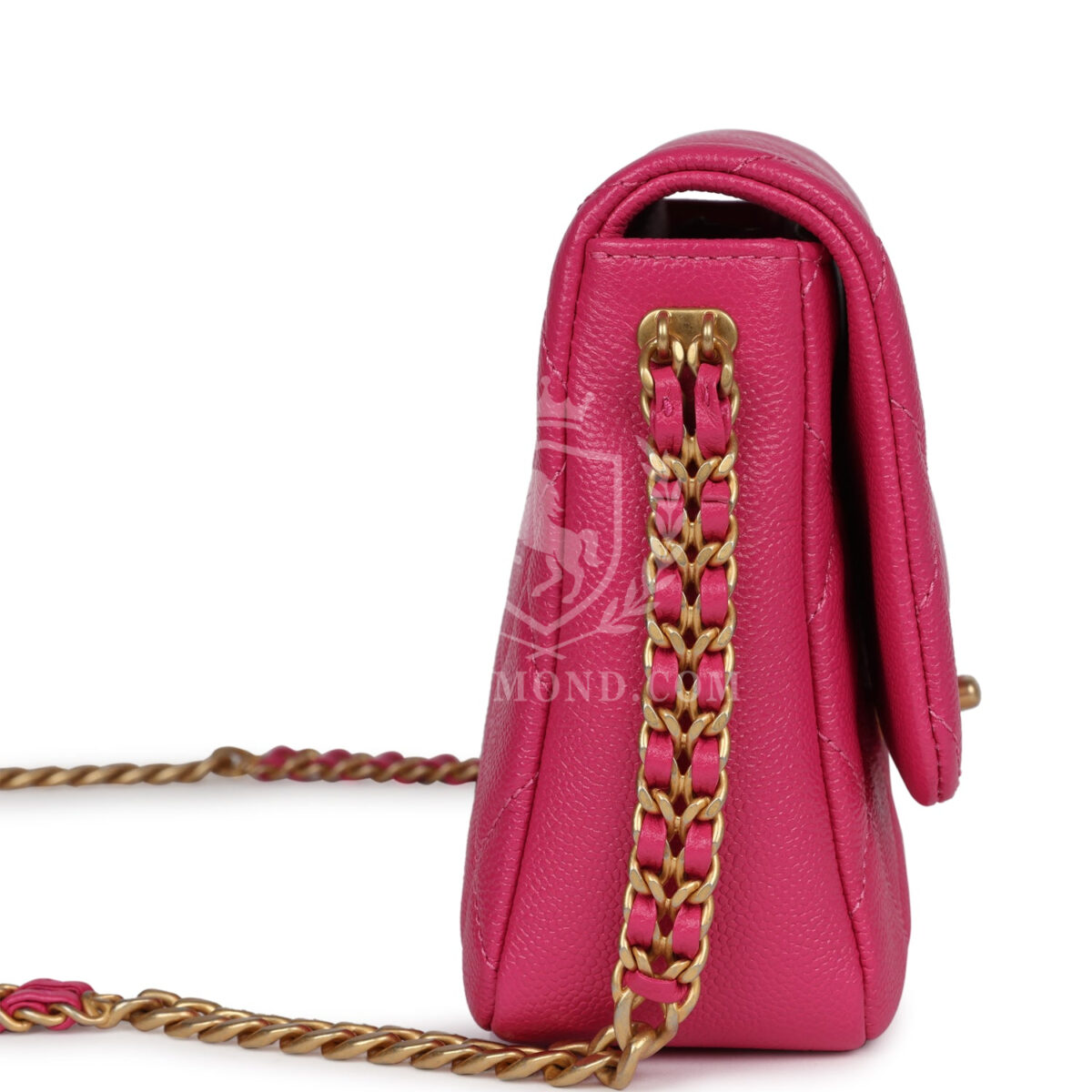 Chanel Small Melody Flap Bag Dark Pink Caviar Aged Gold Hardware — изображение 3