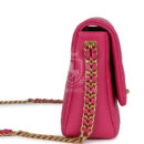 Chanel Small Melody Flap Bag Dark Pink Caviar Aged Gold Hardware