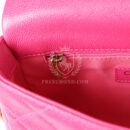 Chanel Small Melody Flap Bag Dark Pink Caviar Aged Gold Hardware