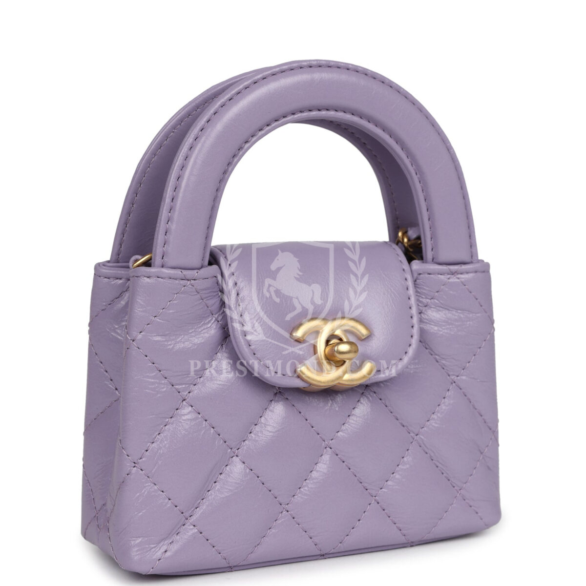 Chanel Nano Kelly Shopper Light Purple Shiny Aged Calfskin Brushed Gold Hardware — изображение 2