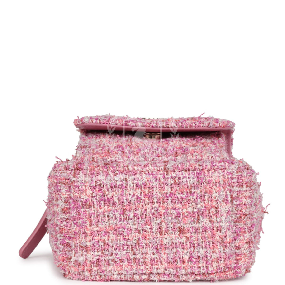 Chanel Mini Phone Holder Backpack with Chain Pink Multicolor Tweed Light Gold Hardware — изображение 7