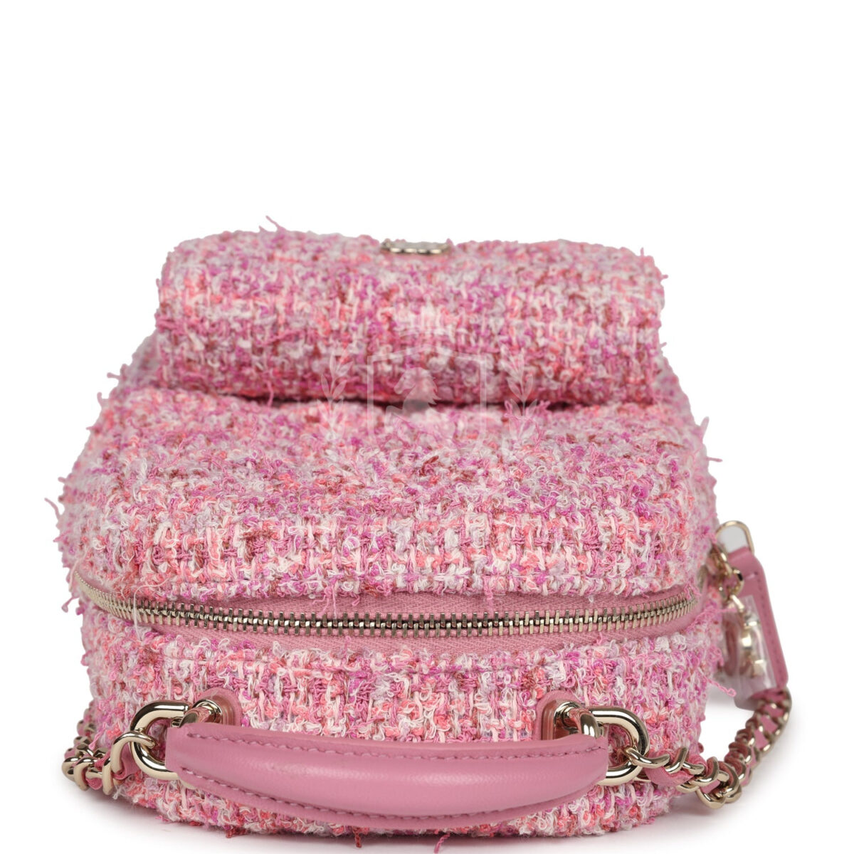 Chanel Mini Phone Holder Backpack with Chain Pink Multicolor Tweed Light Gold Hardware — изображение 8