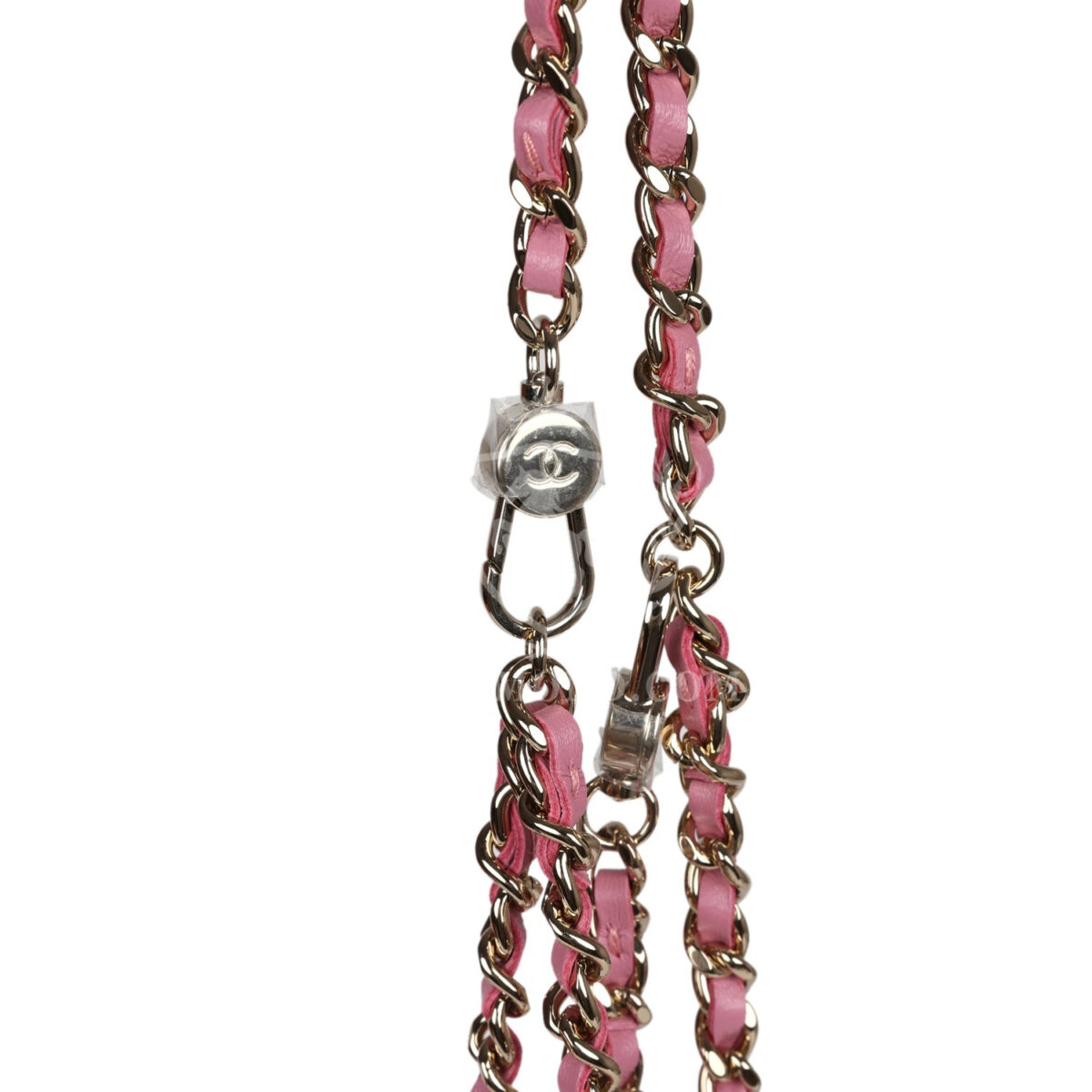 Chanel Mini Phone Holder Backpack with Chain Pink Multicolor Tweed Light Gold Hardware — изображение 10
