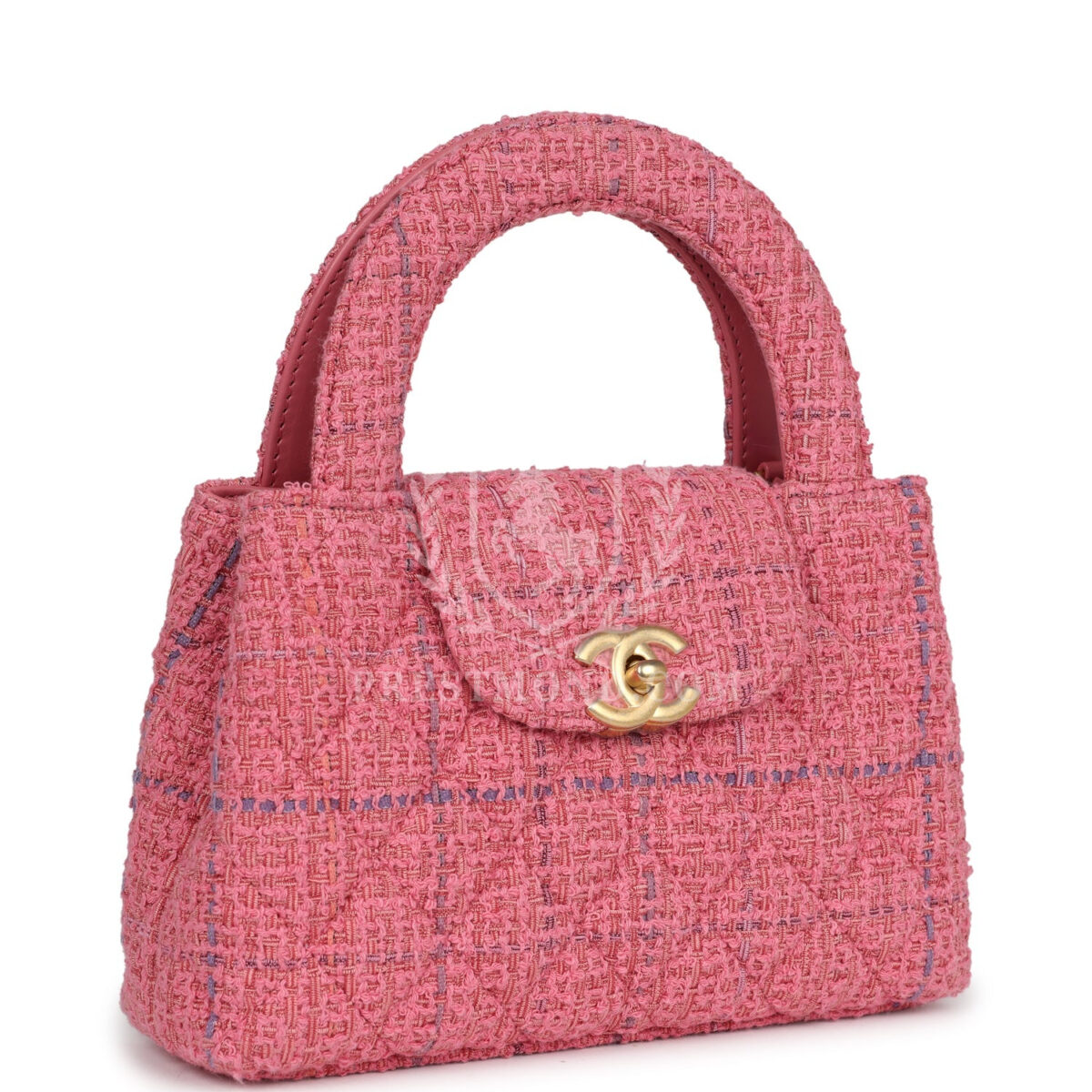 Chanel Small Kelly Shopper Pink Tweed Brushed Gold Hardware — изображение 2
