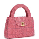 Chanel Small Kelly Shopper Pink Tweed Brushed Gold Hardware
