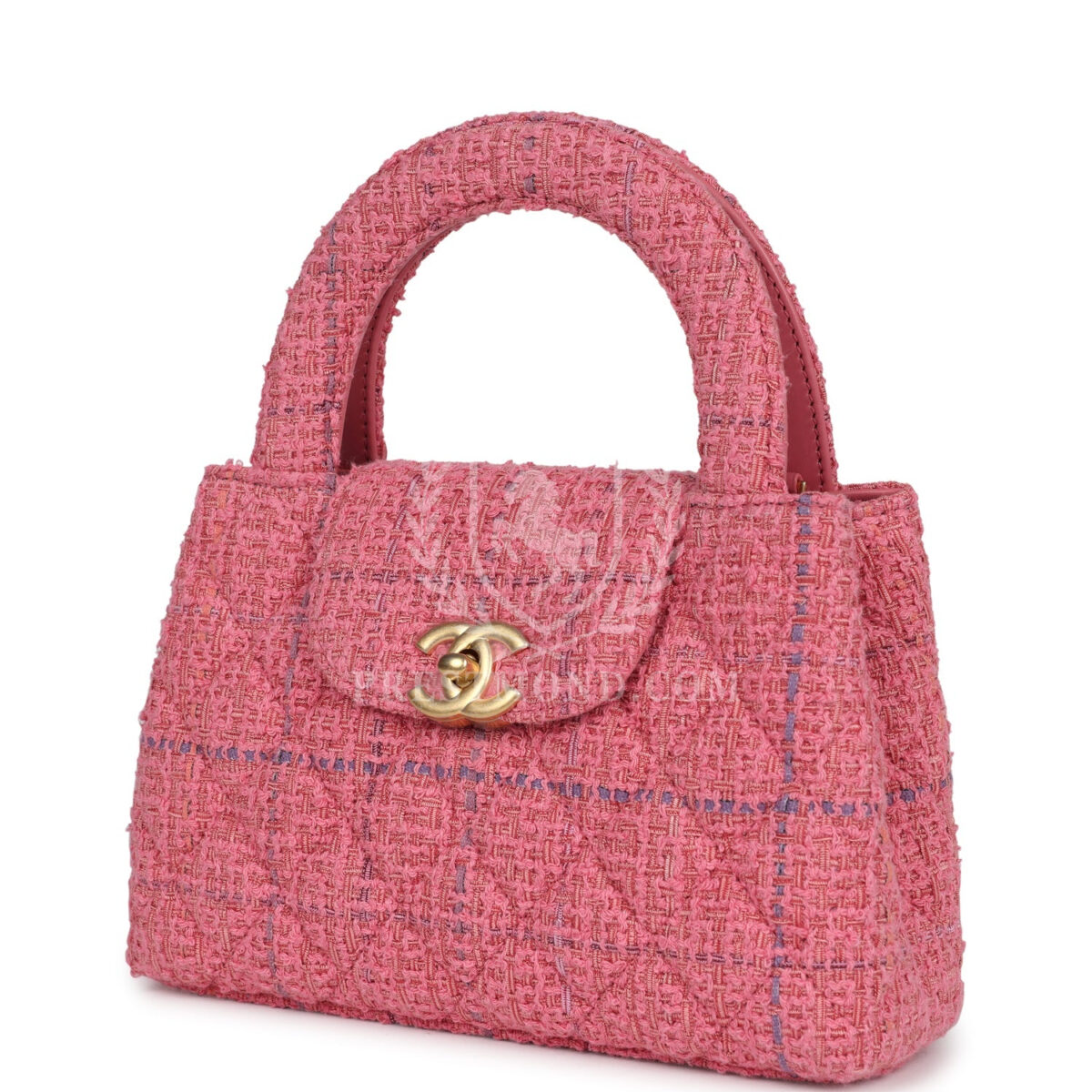Chanel Small Kelly Shopper Pink Tweed Brushed Gold Hardware — изображение 5