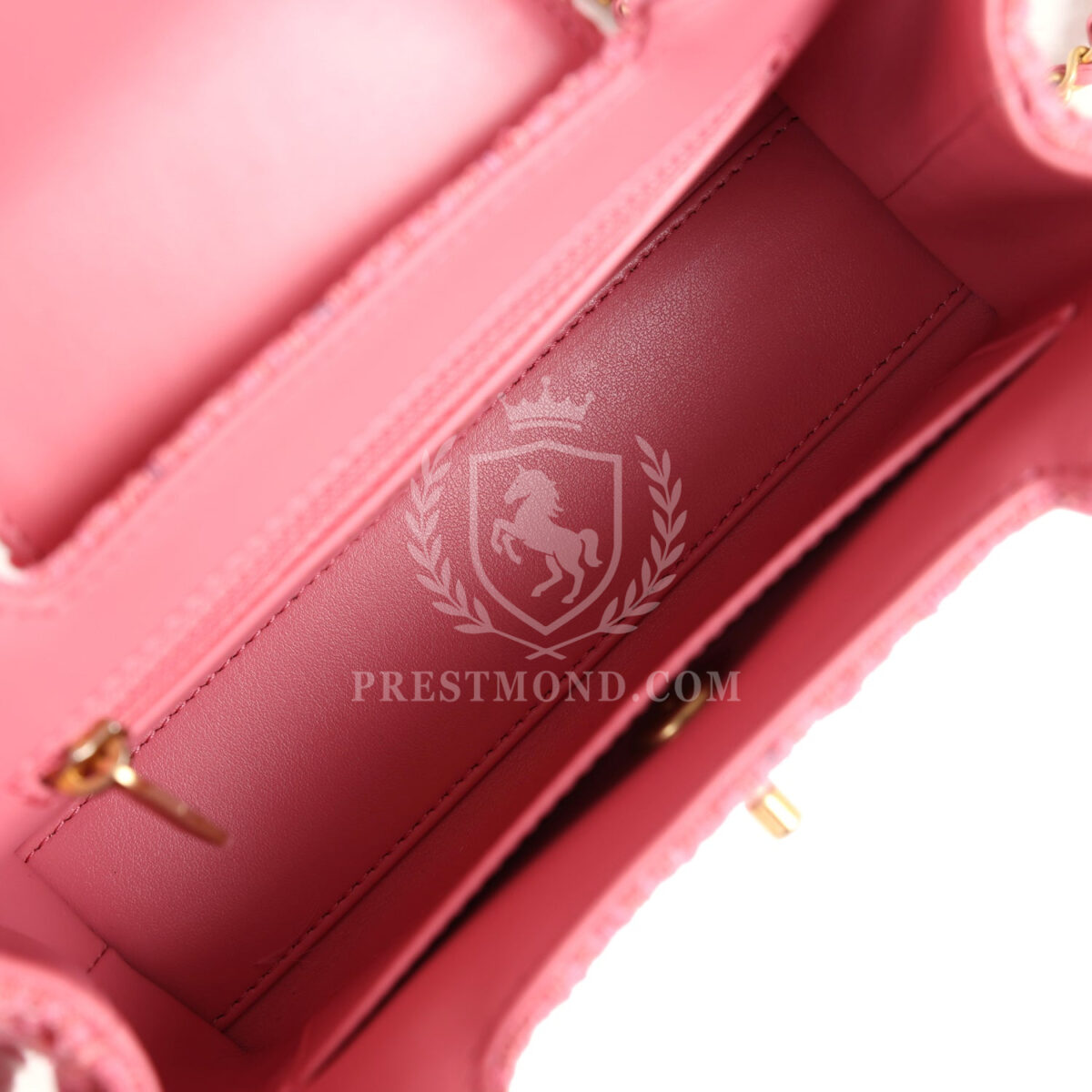 Chanel Small Kelly Shopper Pink Tweed Brushed Gold Hardware — изображение 8