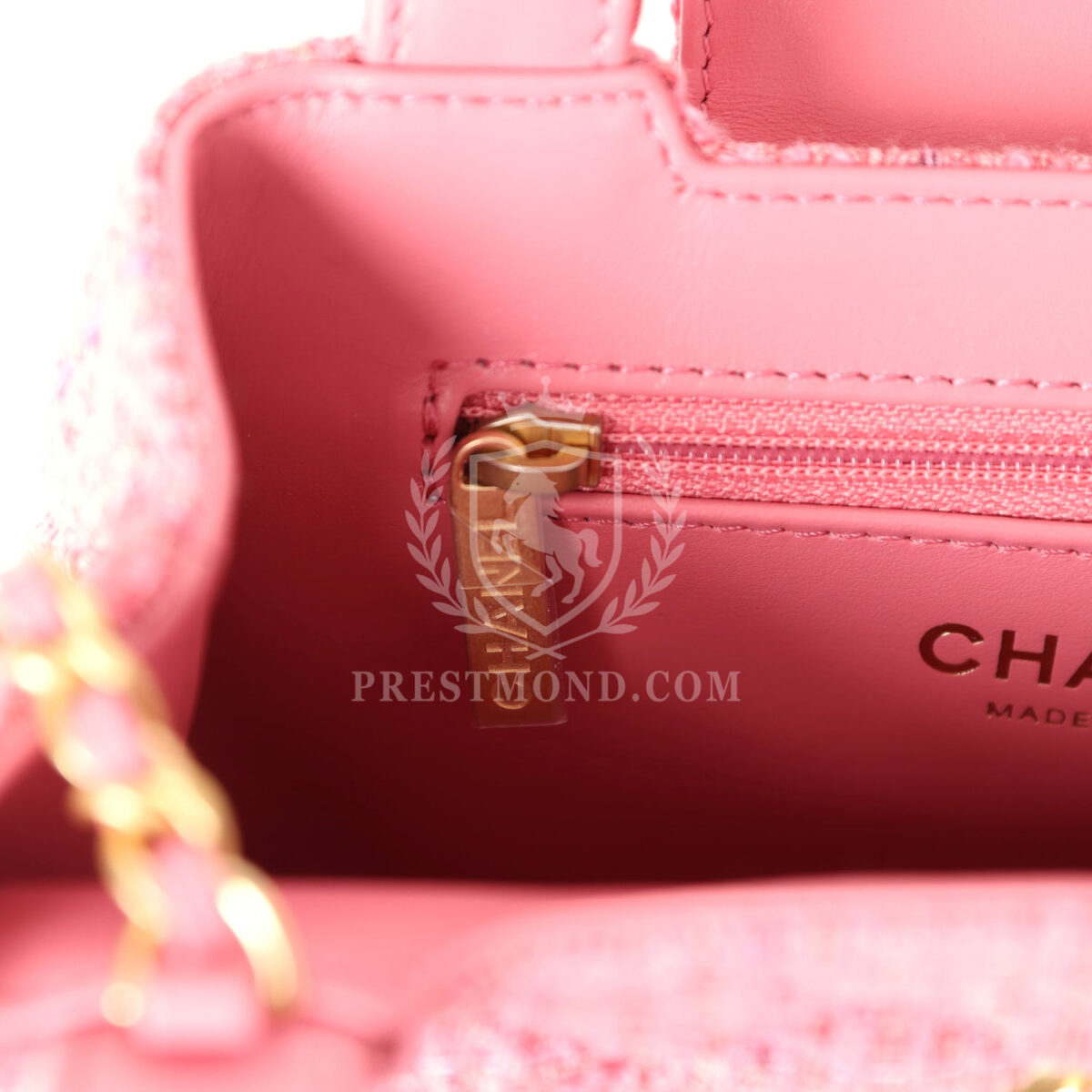 Chanel Small Kelly Shopper Pink Tweed Brushed Gold Hardware — изображение 10