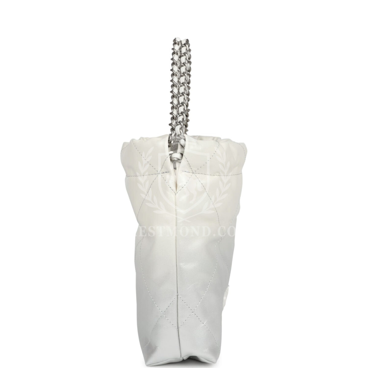Chanel Mini 22 Bag White and Silver Ombre Metallic Calfskin Silver Hardware — изображение 3