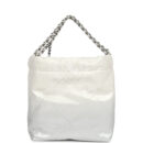 Chanel Mini 22 Bag White and Silver Ombre Metallic Calfskin Silver Hardware