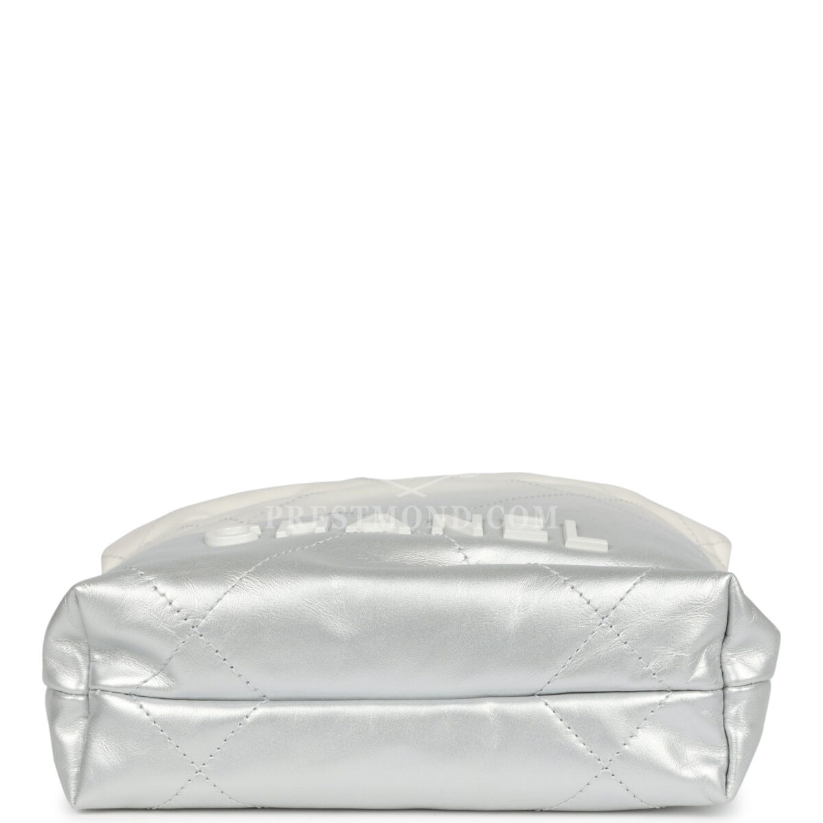 Chanel Mini 22 Bag White and Silver Ombre Metallic Calfskin Silver Hardware — изображение 8