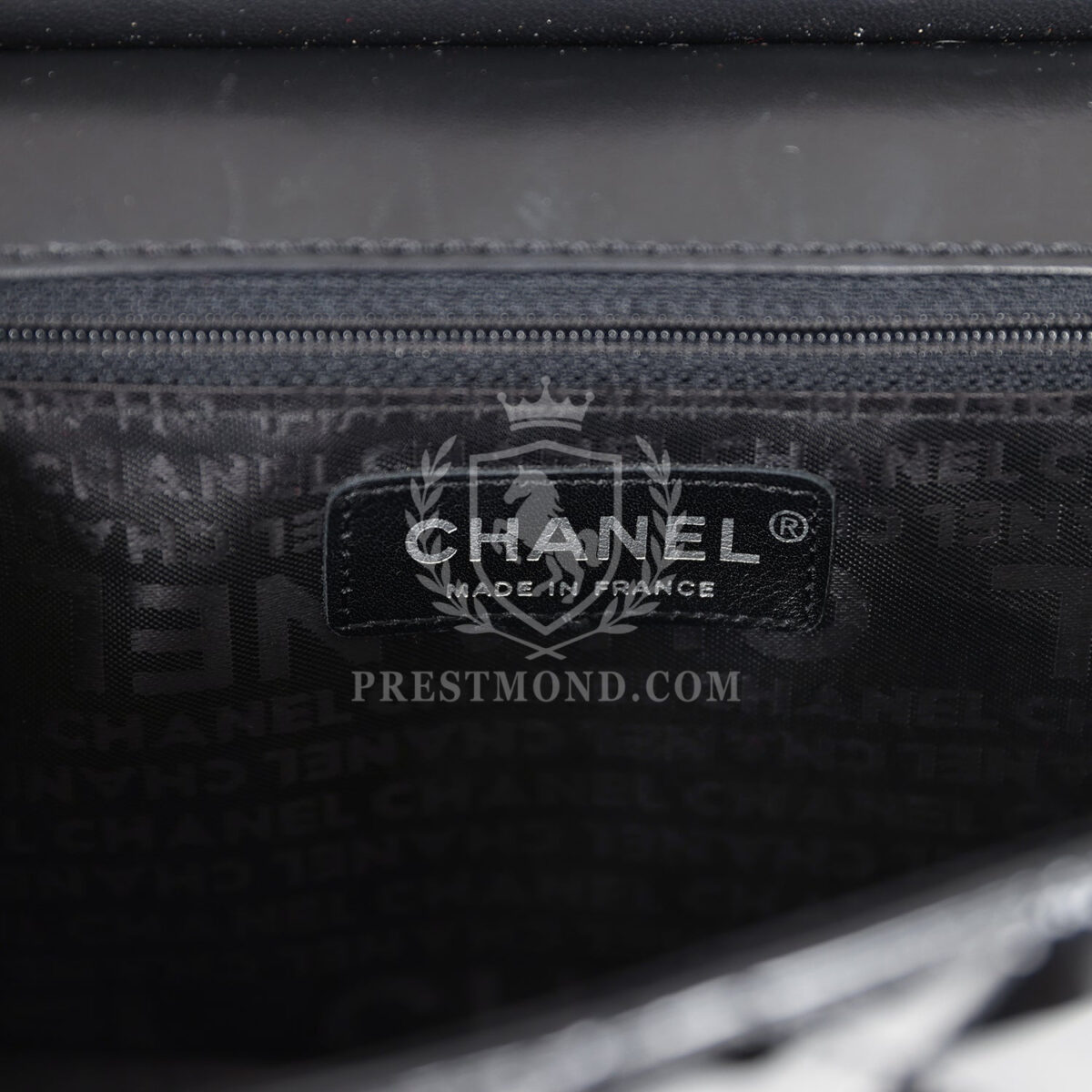 Vintage Chanel Chain Through Flap Bag Black Patent Silver Hardware — изображение 9
