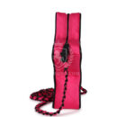 Chanel CC Star Bag Fuchsia and Black Satin Black Metal Hardware