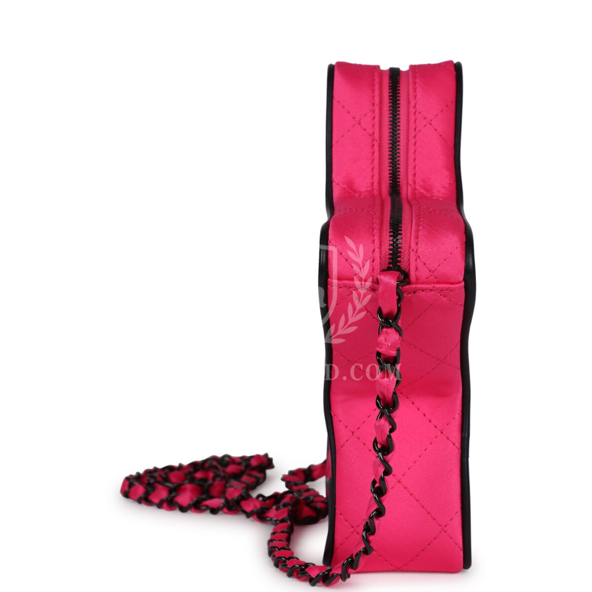Chanel CC Star Bag Fuchsia and Black Satin Black Metal Hardware — изображение 6