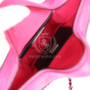 Chanel CC Star Bag Fuchsia and Black Satin Black Metal Hardware