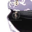 Chanel Small Flap Bag Black Multi Floral Fabric Light Gold Hardware