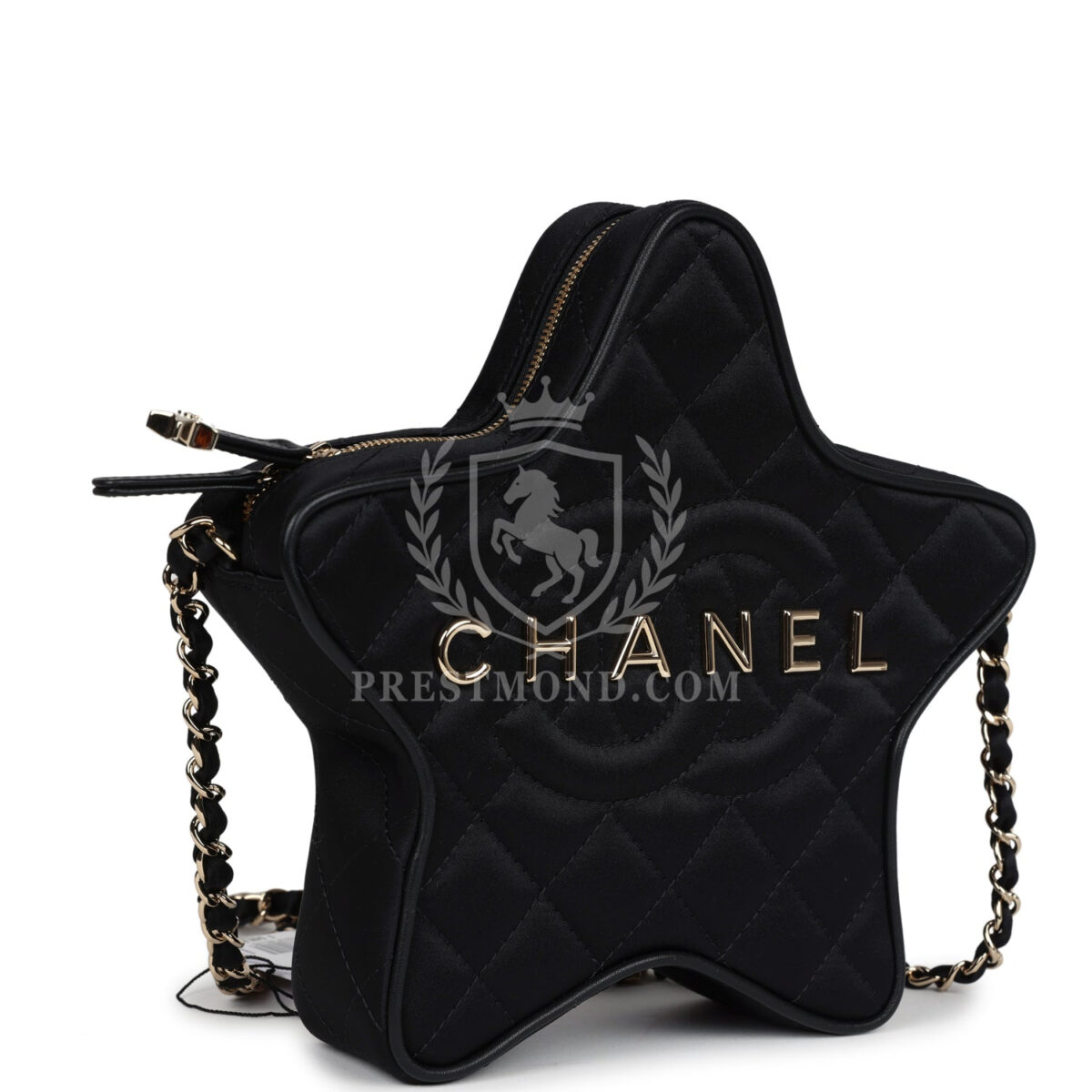 Chanel Star Bag Black Satin Light Gold Hardware — изображение 2