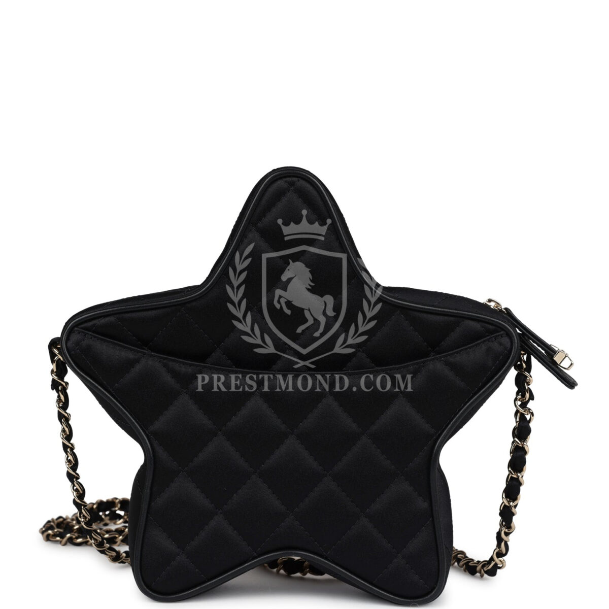 Chanel Star Bag Black Satin Light Gold Hardware — изображение 4