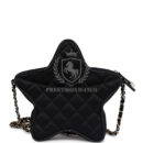 Chanel Star Bag Black Satin Light Gold Hardware