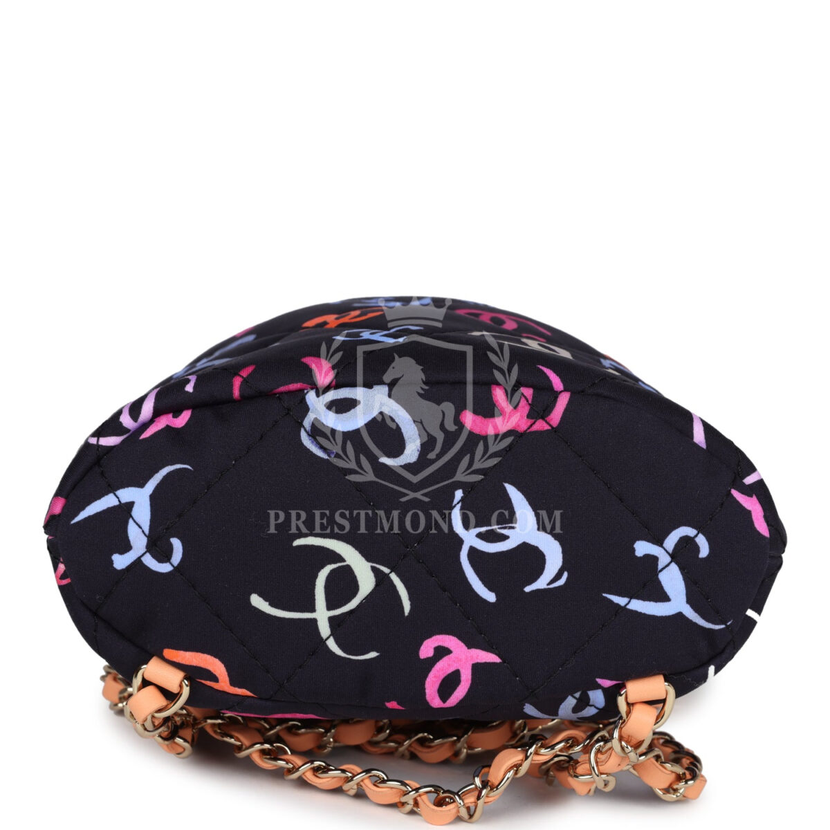 Chanel Medium CC Drawstring Backpack Multicolored Printed Fabric Light Gold Hardware — изображение 6