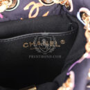 Chanel Medium CC Drawstring Backpack Multicolored Printed Fabric Light Gold Hardware