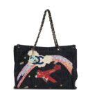 Chanel Night Flight Embroidered Shopping Tote Multicolored Denim Gold Hardware
