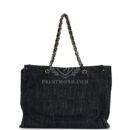 Chanel Night Flight Embroidered Shopping Tote Multicolored Denim Gold Hardware