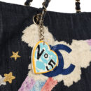 Chanel Night Flight Embroidered Shopping Tote Multicolored Denim Gold Hardware