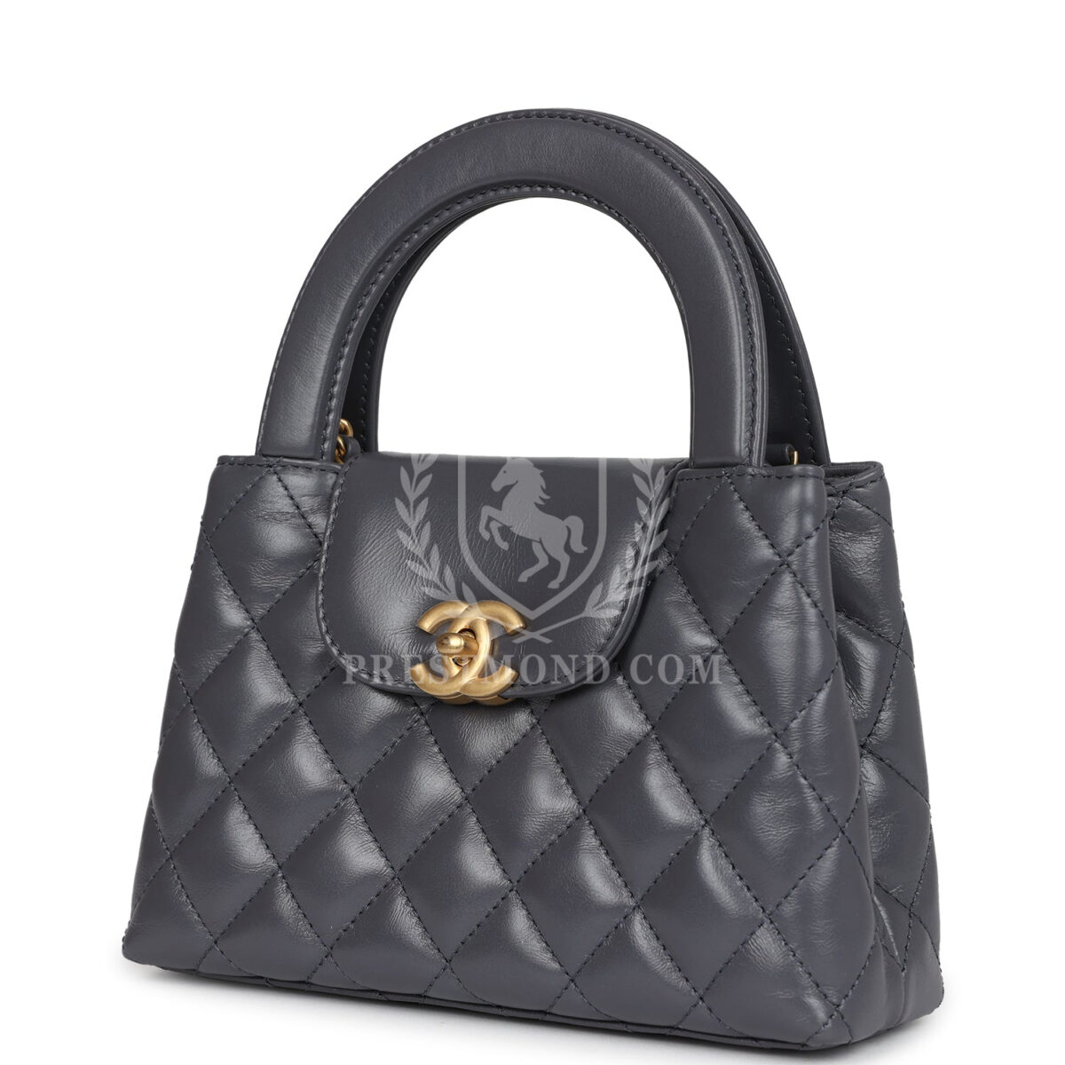 Chanel Small Kelly Shopper Dark Grey Shiny Aged Calfskin Brushed Gold Hardware — изображение 5