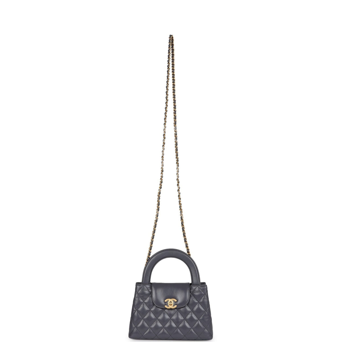 Chanel Small Kelly Shopper Dark Grey Shiny Aged Calfskin Brushed Gold Hardware — изображение 7