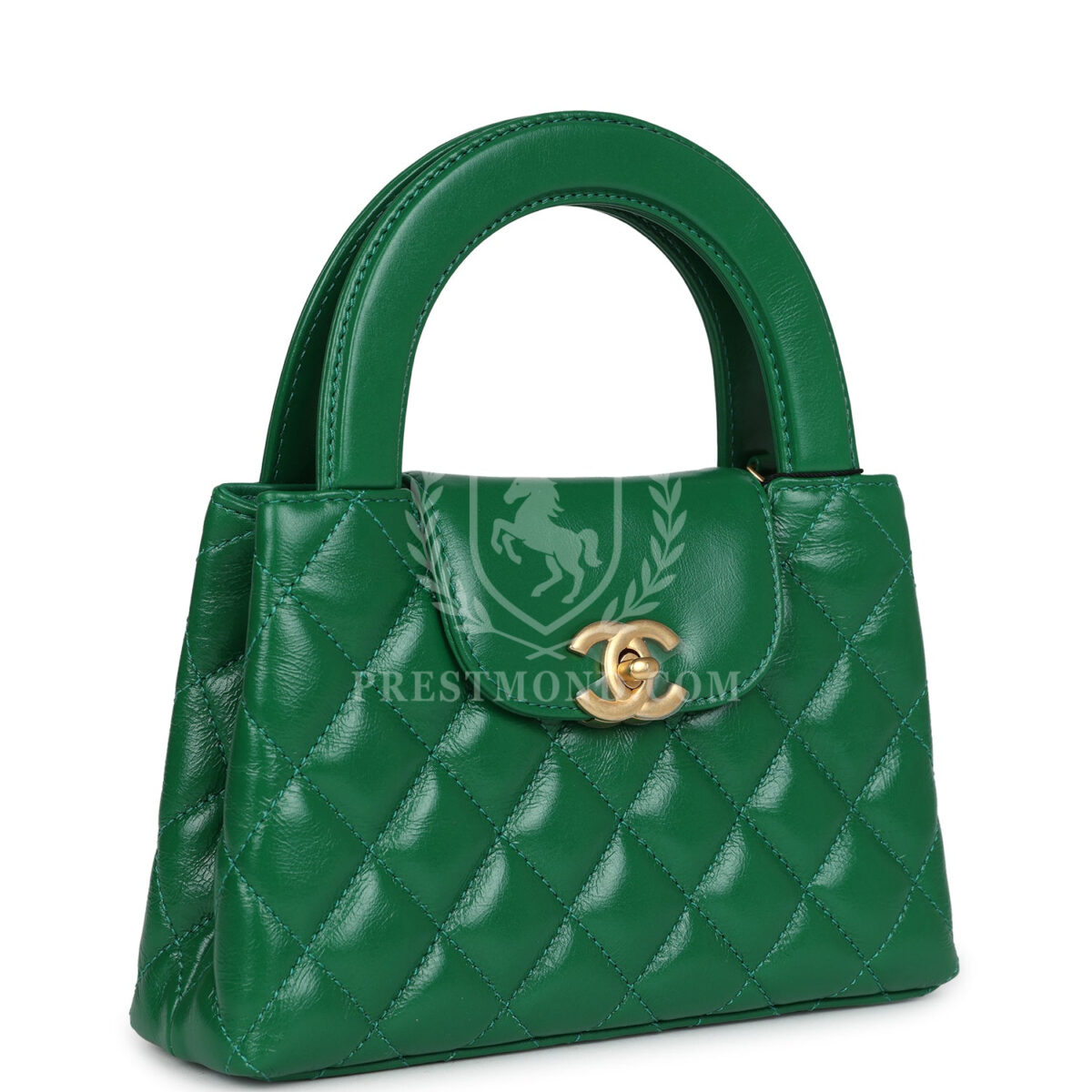 Chanel Small Kelly Shopper Dark Green Shiny Aged Calfskin Brushed Gold Hardware — изображение 2