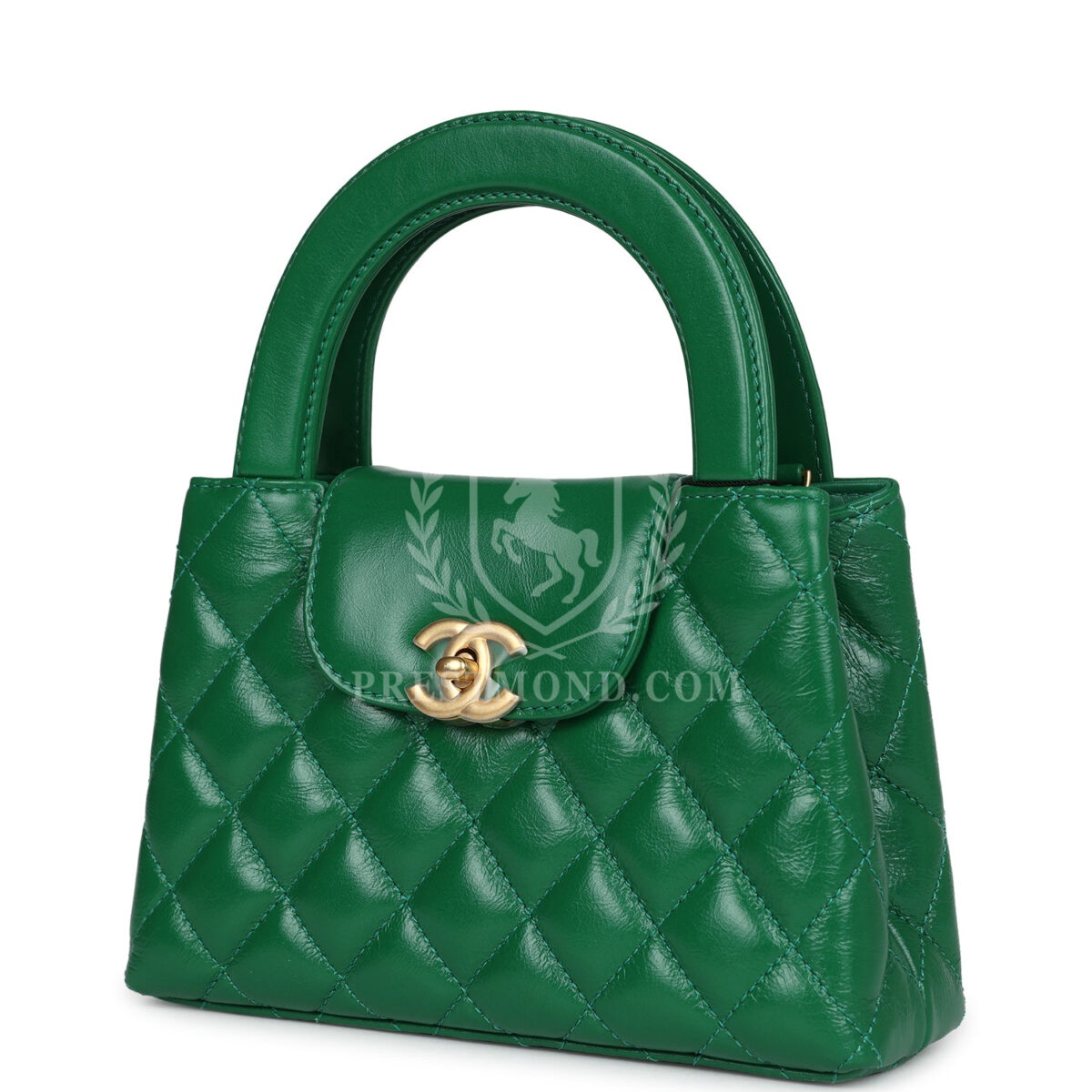 Chanel Small Kelly Shopper Dark Green Shiny Aged Calfskin Brushed Gold Hardware — изображение 5