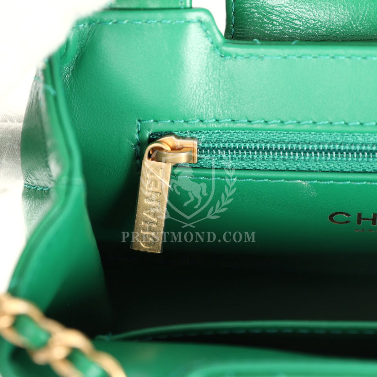 Chanel Small Kelly Shopper Dark Green Shiny Aged Calfskin Brushed Gold Hardware — изображение 10