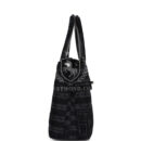 Chanel Small Kelly Shopper Dark Grey and Black Plaid Canvas Ruthenium Hardware