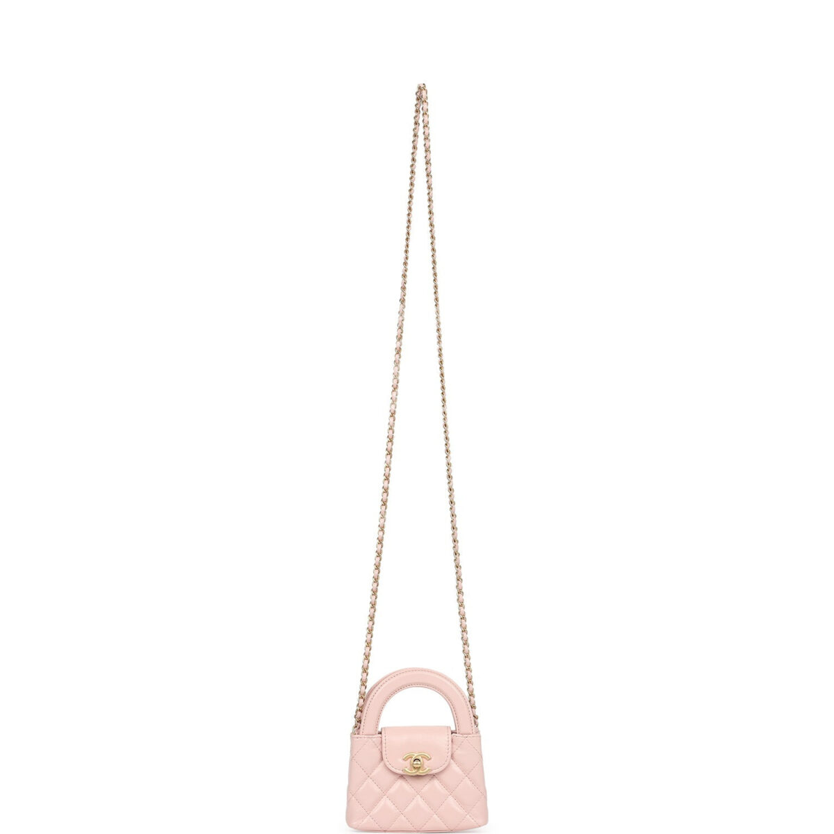 Chanel Nano Kelly Shopper Pink Shiny Aged Calfskin Brushed Gold Hardware — изображение 7