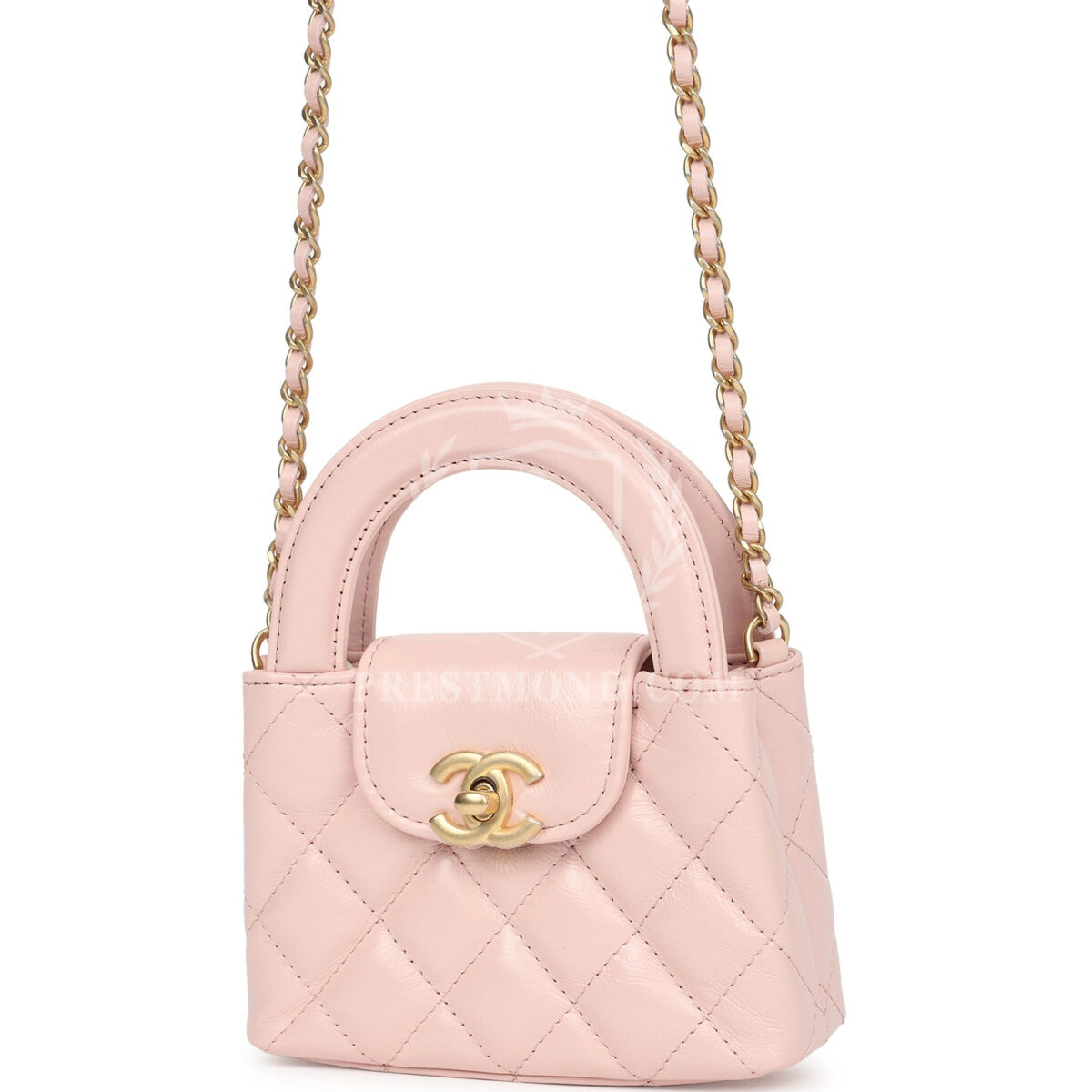 Chanel Nano Kelly Shopper Pink Shiny Aged Calfskin Brushed Gold Hardware — изображение 5