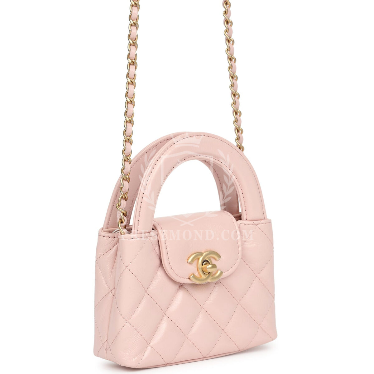 Chanel Nano Kelly Shopper Pink Shiny Aged Calfskin Brushed Gold Hardware — изображение 2