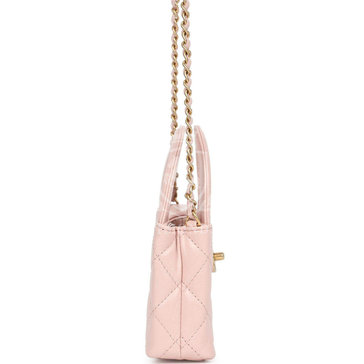 Chanel Nano Kelly Shopper Pink Shiny Aged Calfskin Brushed Gold Hardware — изображение 3