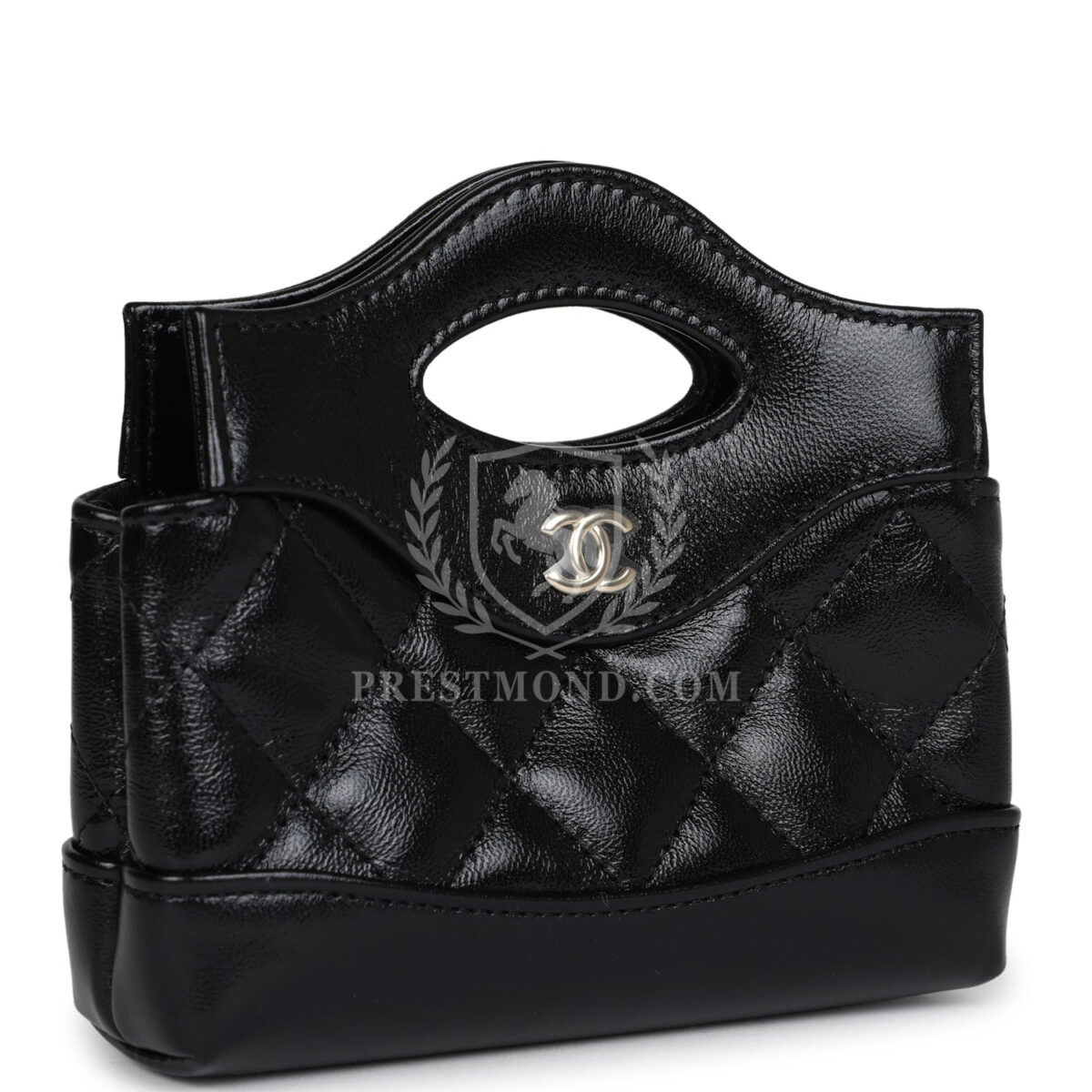 Chanel Micro 31 Shopper Black Shiny Lambskin Light Gold Hardware — изображение 2