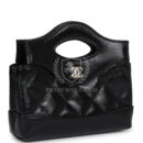 Chanel Micro 31 Shopper Black Shiny Lambskin Light Gold Hardware