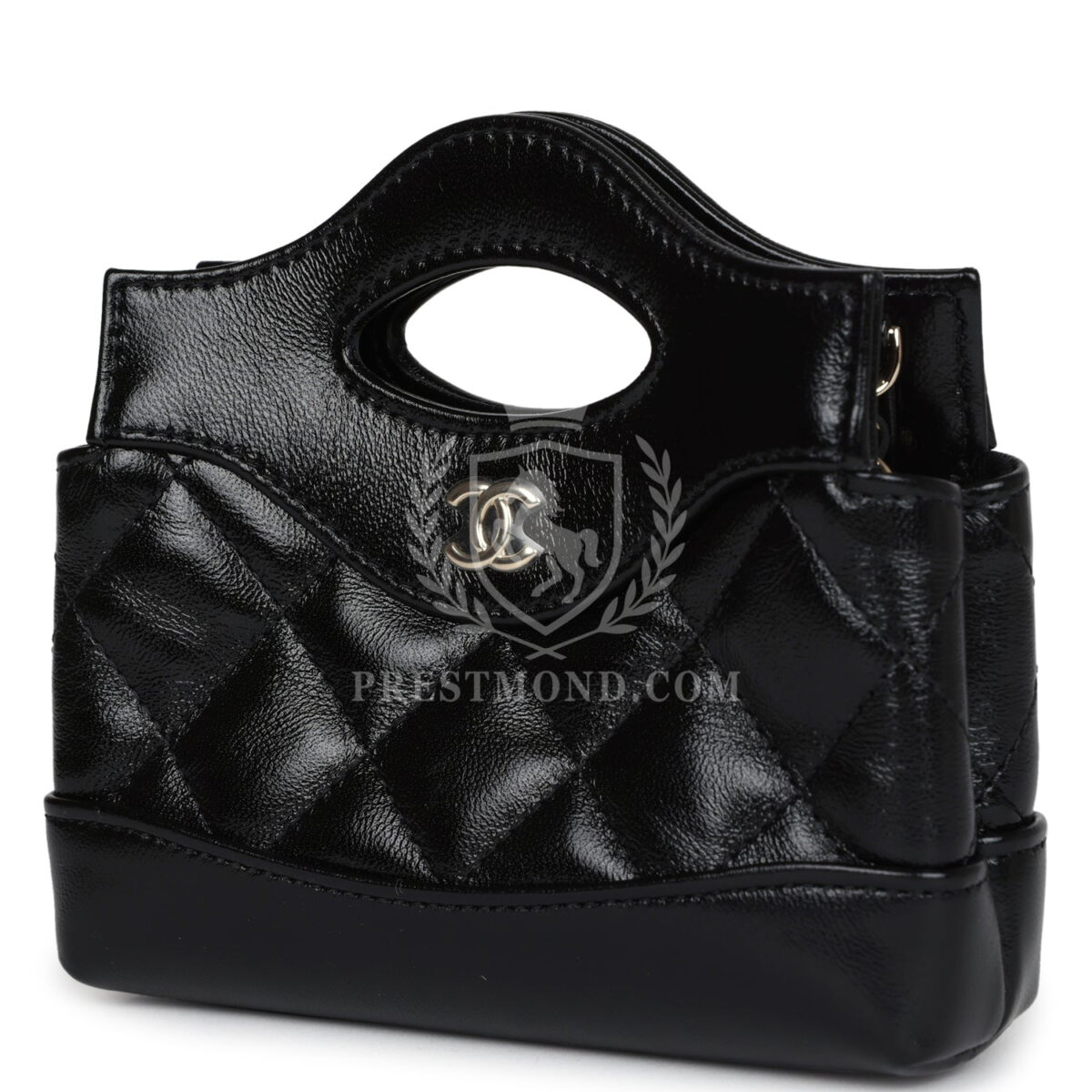 Chanel Micro 31 Shopper Black Shiny Lambskin Light Gold Hardware — изображение 5