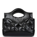 Chanel Micro 31 Shopper Black Shiny Lambskin Light Gold Hardware