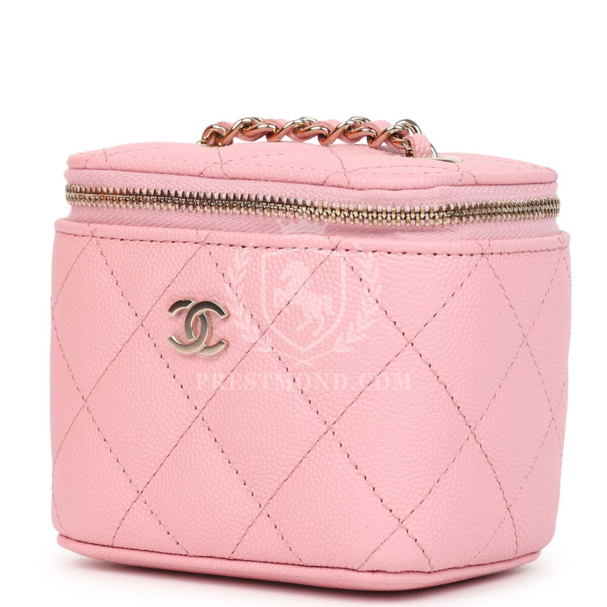 Chanel Mini Square Vanity Case Crossbody Bag Pink Caviar Light Gold Hardware — изображение 3