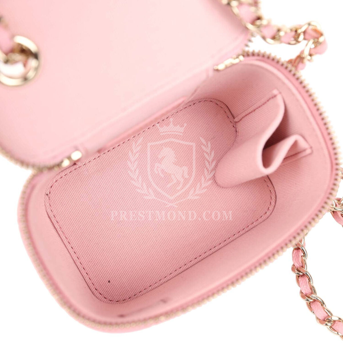 Chanel Mini Square Vanity Case Crossbody Bag Pink Caviar Light Gold Hardware — изображение 9